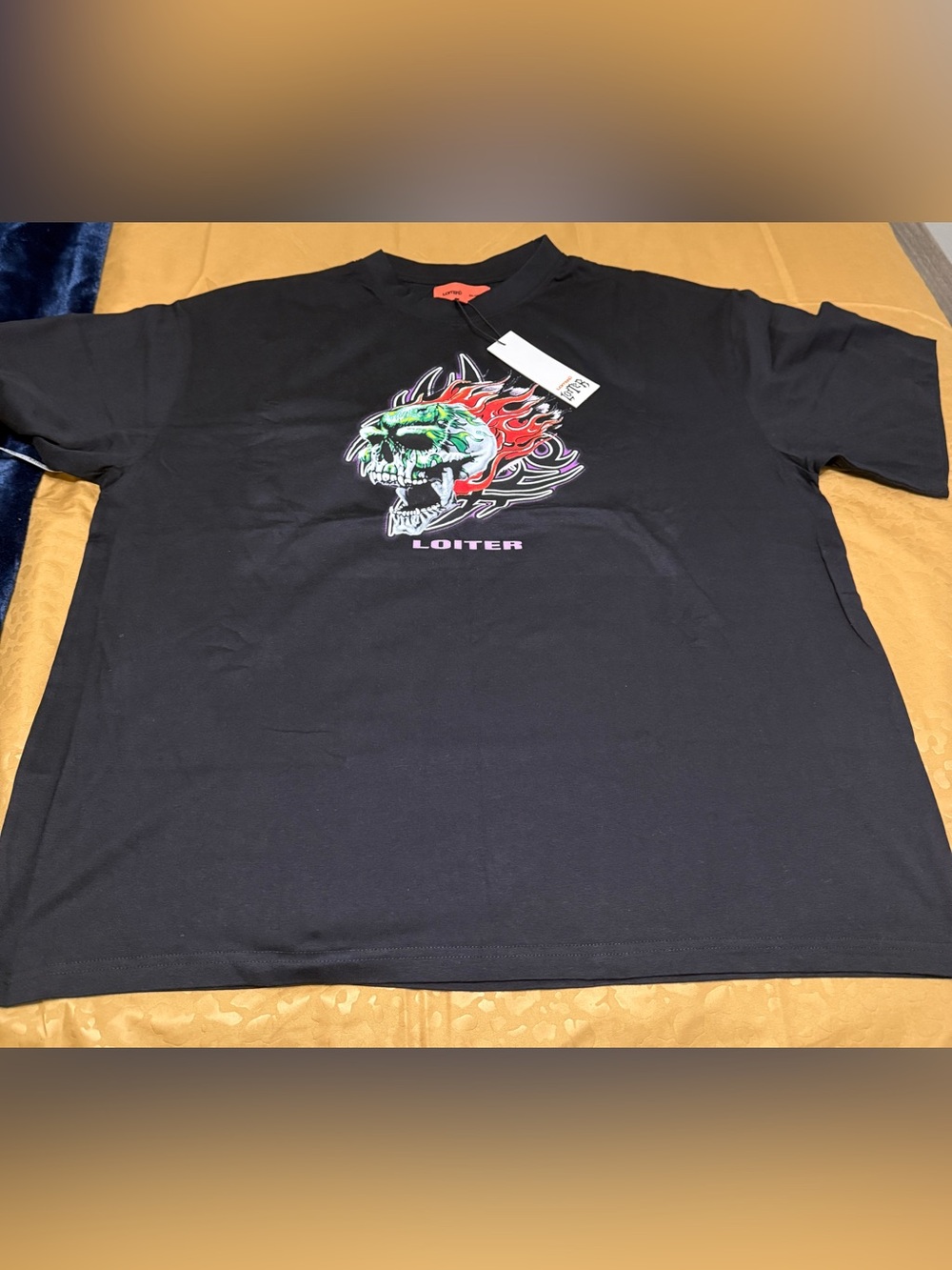 Loiter Black Graphic Skull Tee size XXL